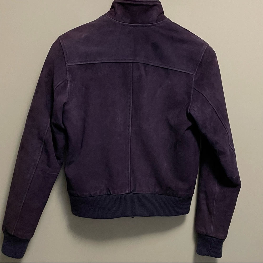 Altea Vintage Purple Suede Leather Bomber Jacket Women’s Italian 40 or Small - Picture 12 of 14